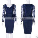 F20037A Lady Patchwork Dress Design Top Fashion Sexy Women Lace Dress thumbnail-4
