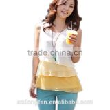 2016 Korean Multi-layered Shirts Women Tops Summer Blouse Sleeveless Vest Chiffon Shirts Cheap