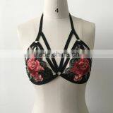 2017Wholesale Price Women Halter Hollow Floral Sexy Bra thumbnail-4