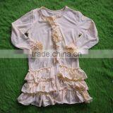 Children Girls Cotton Ruffle Plain Shirt Wholesale Baby Girls Fashion Salable Icing Shirt Boutique thumbnail-5