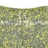 Factory Custom 100% Cotton Wholesale Athletic Shorts With Abstract Print Acid Wash thumbnail-4