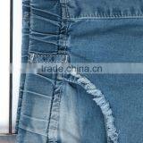 Garment Dyed Color Change Three-quarter Bellbottom Wide Leg Jeans for Girls thumbnail-4