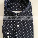 Latest Mens Dress Shirt Design Dark Blue Dots thumbnail-2