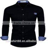 2016 New Wholesale Stylish Slim Fit Long Sleeve Contrast Custom Mens Casual Dress Shirts thumbnail-6