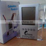 Promotional Office Clander Pen Holder Desktop Clock for Logo Print thumbnail-4