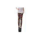 Floral Winter ladies / Womens Tight Pants , 65% Cotton And 35% Poly