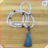 XP-PN-1485 Factory Price Acrylic Mala Bead Long Tassel Necklace