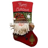 43CM Large 3D Merry Christmas Embroidery Home Decoration Christmas Stockings - Santa Claus