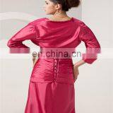 2018 Elegant Sweetheart Floor Length Evening Dress Beaded Ruched Lace-up Mother Of The Bride Dress With Jacket thumbnail-6