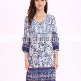 In Stock Loose Fit Retro Kurta India Printed Long Tunic thumbnail-5