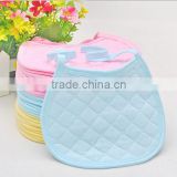 2015 walson hot sale circle rim of baby bibs cotton baby with pure color