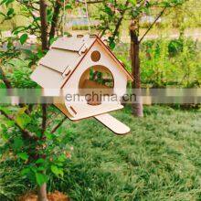Wooden DIY Birdhouse Wood Toys 3D Painting Bird House For Kid Children Education thumbnail-4