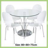 Tempered Glass Cheap Metal Round Dining Set thumbnail-1