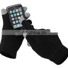 Cheapest Black Acrylic Finger Touch Knit Gloves thumbnail-1