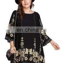 Plus Size Clothes Women Bohemian Style Print Floral Clothing Beach Casual Dress thumbnail-3