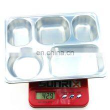 School Mess Stainless Steel Dinner Plate Buffet Tray Lunch Box, High Quality 5 Compartment Dinner Plate thumbnail-5