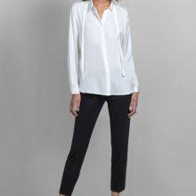 Ladies' 100%silk Long Sleeve Big Collar Blouse