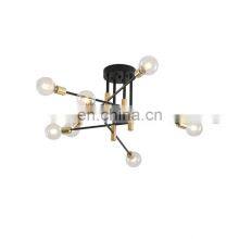 Mid Century Modern Multi-Lights Sputnik Ceiling Light Fixture Semi Flush Mount Pendant Lighting Metal Vintage Metal Chandelier thumbnail-1