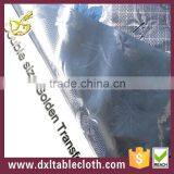 Double Side Golden Square Plaid and Maple Leaf PVC Tablecloth Made in China