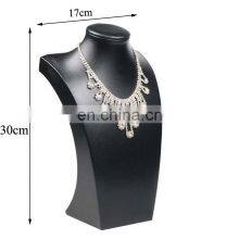 Hot Sale Black Volor Mannequin Shape Pu Leather Jewelry Display Stand Showcase Necklace Pendant Bust Displays Holder For Counter thumbnail-4