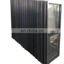 Black vinyl hung window with nail fin girds and  NFRC certification