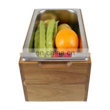 Wood Compost Bin Kitchen With Stainless Steel Counter Compost Bin Countertop Compost Bin With Lid and Bamboo Box thumbnail-2