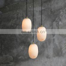 Modern Simple Hanging Lamp Kitchen Island Dining Table Alabaster Chandeliers for Restaurant thumbnail-1