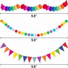 Indoor Outdoor Wedding Round Hanging Chinese Paper Pom Poms Kit With Paper Fan Decoration thumbnail-4