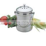 1gallon Indoor Kitchen Stainless Steel Compost Bin, Warm Compost Pail With Lid Including Two Charcoal Filter, Kitchen Crock thumbnail-1