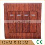 A series red wood series 4 gang wall switch, hot sell 4 gang led wall switch                        
                                                                                Supplier's Choice