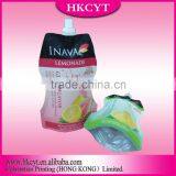 Custom Shape Foil Stand up Plastic Pouch Bag With Spout for Beverage thumbnail-6