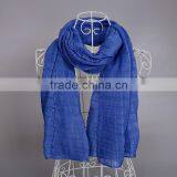 2016 Newest Check Pattern Embossed Plain Viscose Women Scarf thumbnail-5