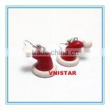 Vnistar high quality wholesale Christmas jewelry enamel Santa Claus earrings for women VER004