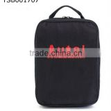 black travel cosmetic organizer bag with handle