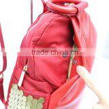 The New Red Embossed Leather Casual Backpack, Wemen Handbags thumbnail-6