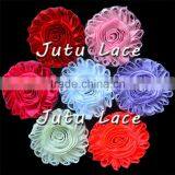 Professional Factory Silk Wedding Bridal Shabby Rose Trim Flower / 4 Inch Chiffon Lace Flower thumbnail-2