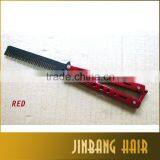 2016 Best Selling Top Quality Two Handles Stainless Steel Butterfly Balisong Folding Pocket Comb Butterfly Trainer Knife Comb thumbnail-3