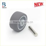 2016 newest durable 36.5mm grey TPU ball rubber caster wheels with shaft