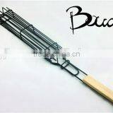 Stainless Steel Barebecue Bbq Grill Net With Wooden Handle BD-B8112 thumbnail-1
