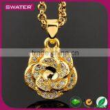 China Wholesale Fashion Women Flower Old Gold Necklace
