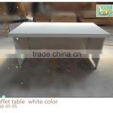 white hotel buffet table