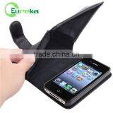 Hot selling stylish mobile phone leather wallet case for IPhone 4,4s,4g
