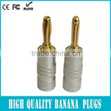 Double banana plug 24 Carat Gold-Plated in Red / Black Set
