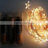Hot Sale!!! 3AA Warm White STAR Shape String Lights