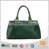 P131-B2558 Dark Green Ostrich Pattern Lady Leather Bag From China Bags Factory thumbnail-1
