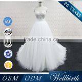 WD10 Hot Selling Senior Hand-made Beaded Bling Crystal White Wedding Dress thumbnail-1