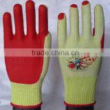 Altair001 red rubber coated working gloves