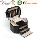 Luxury Quality Alligator Pattern Leather Makeup Jewelry Ring Roll Storage Box Case for Lady Mother Girl Friend thumbnail-1