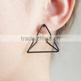 New Design Gold and Black Charm Pyramid Stud Earring