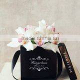 High Quality Black Round Flower Boxes With Ribbon thumbnail-2